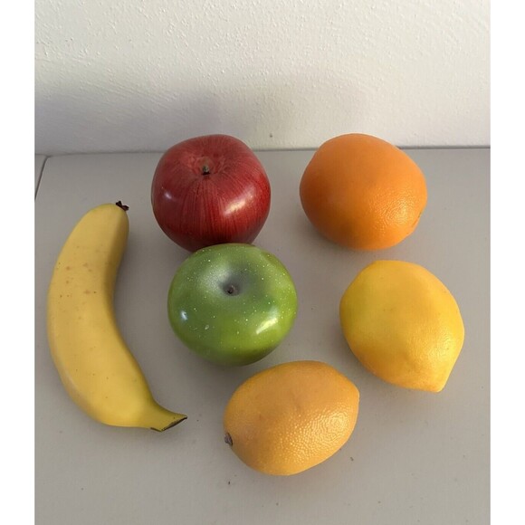 Set Of 6 Artificial Fruits Realistic Size Decor Display - Picture 1 of 9